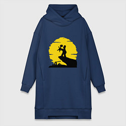 Женское худи-платье Homer & Bart, цвет: тёмно-синий