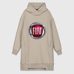 Женское худи-платье FIAT logo, цвет: миндальный