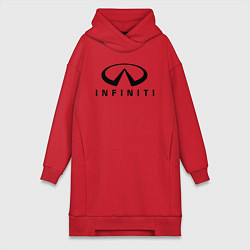 Женское худи-платье Infiniti logo, цвет: красный