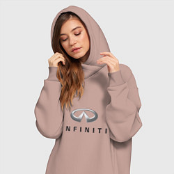 Женское худи-платье Logo Infiniti, цвет: пыльно-розовый — фото 2