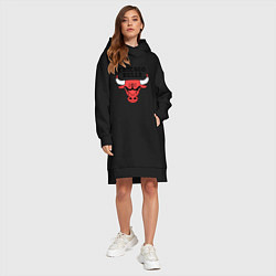 Женское худи-платье Chicago Bulls цвета черный — фото 2