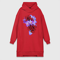 Женское худи-платье Krokus Flower, цвет: красный