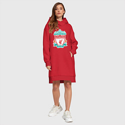 Женское худи-платье Liverpool FC, цвет: красный — фото 2