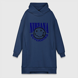 Женское худи-платье Nevermind Nirvana, цвет: тёмно-синий
