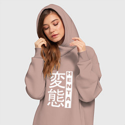 Женское худи-платье HENTAI Style, цвет: пыльно-розовый — фото 2
