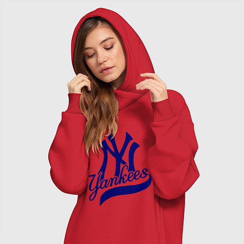 Женская толстовка-платье NY - Yankees / Красный – фото 3