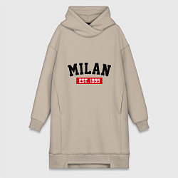 Женское худи-платье FC Milan Est. 1899, цвет: миндальный