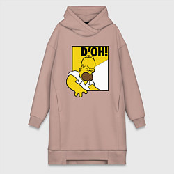 Женское худи-платье Homer D'OH!, цвет: пыльно-розовый