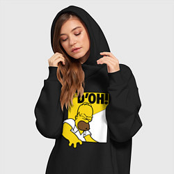 Женское худи-платье Homer D'OH!, цвет: черный — фото 2