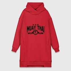 Женское худи-платье Muay thai boxing, цвет: красный