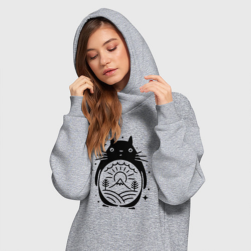 Женская толстовка-платье Мой сосед Тоторо / Меланж – фото 3