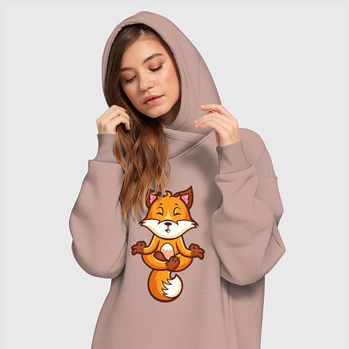 Женская толстовка-платье Лисиная йога / Пыльно-розовый – фото 3