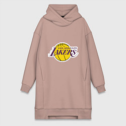 Женское худи-платье LA Lakers, цвет: пыльно-розовый