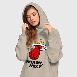 Женское худи-платье Miami Heat-logo, цвет: миндальный — фото 2