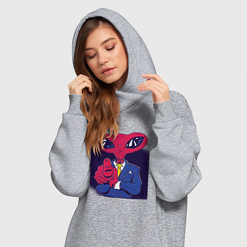 Женская толстовка-платье Пришелец Босс / Меланж – фото 3