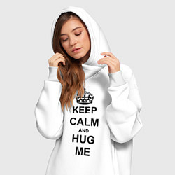 Женское худи-платье Keep Calm & Hug Mе, цвет: белый — фото 2