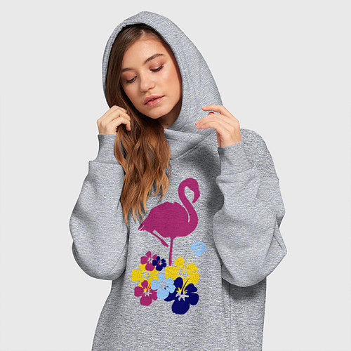 Женская толстовка-платье Фиолетовый фламинго / Меланж – фото 3