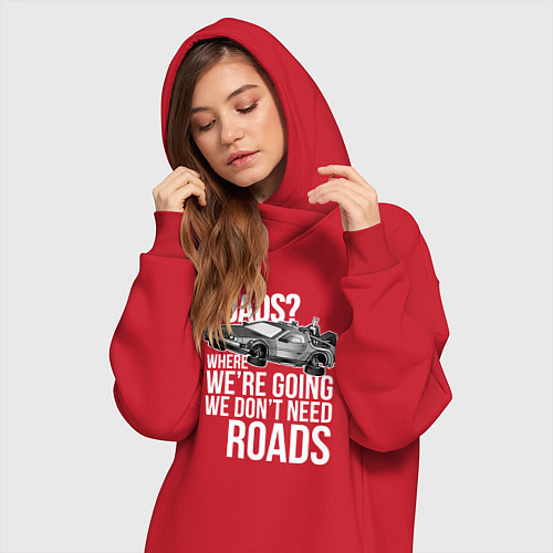 Женская толстовка-платье We don't need roads / Красный – фото 3