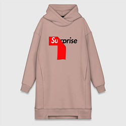 Женское худи-платье Supreme Surprise, цвет: пыльно-розовый