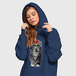 Женское худи-платье Meow kitten, цвет: тёмно-синий — фото 2