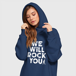 Женское худи-платье We Wil Rock You, цвет: тёмно-синий — фото 2