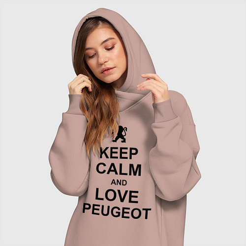 Женская толстовка-платье Keep Calm & Love Peugeot / Пыльно-розовый – фото 3