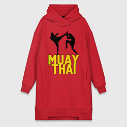 Женское худи-платье Muay Thai, цвет: красный