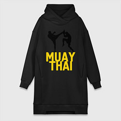 Женское худи-платье Muay Thai, цвет: черный