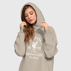 Женское худи-платье Liverpool: Football Club, цвет: миндальный — фото 2