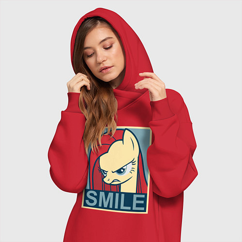 Женская толстовка-платье MLP: Smile / Красный – фото 3