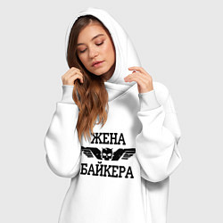 Женское худи-платье Жена байкера, цвет: белый — фото 2