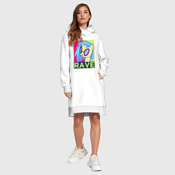 Женское худи-платье DJ Pon-3 RAVE, цвет: белый — фото 2