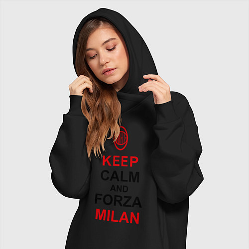 Женская толстовка-платье Keep Calm & Forza Milan / Черный – фото 3