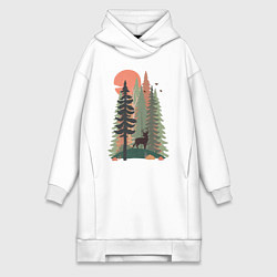 Женское худи-платье Forest Adventure, цвет: белый