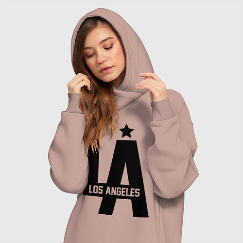Женская толстовка-платье Los Angeles Star / Пыльно-розовый – фото 3