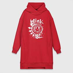Женское худи-платье Blink-182: Smile, цвет: красный