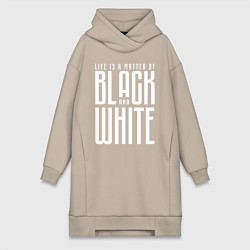 Женское худи-платье Juventus: Black & White, цвет: миндальный