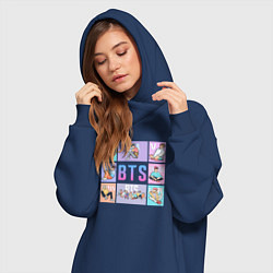Женское худи-платье BTS Boys, цвет: тёмно-синий — фото 2