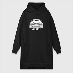 Женское худи-платье Toyota Mark2 JZX100, цвет: черный