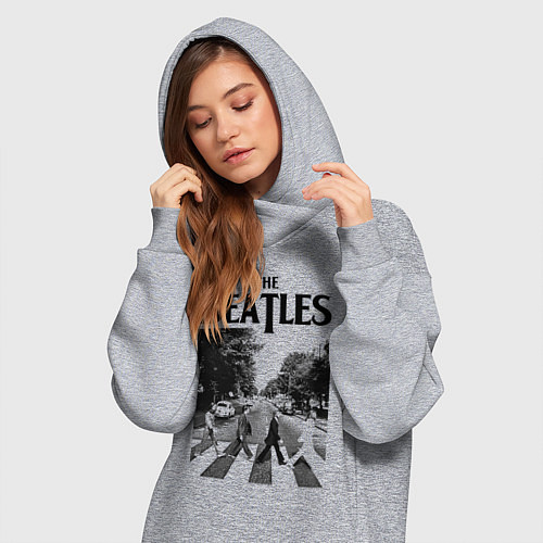 Женская толстовка-платье The Beatles: Mono Abbey Road / Меланж – фото 3