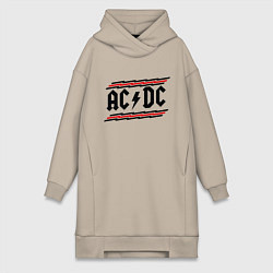Женское худи-платье AC/DC Voltage, цвет: миндальный