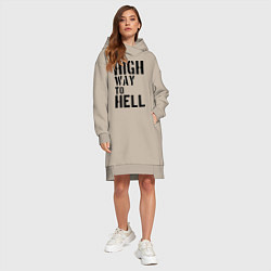 Женское худи-платье High way to hell, цвет: миндальный — фото 2