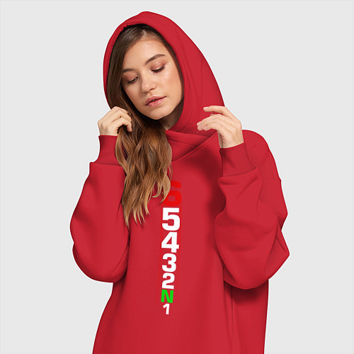 Женская толстовка-платье Скорости мотоцикла / Красный – фото 3