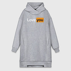 Женское худи-платье PornHub: Love You, цвет: меланж