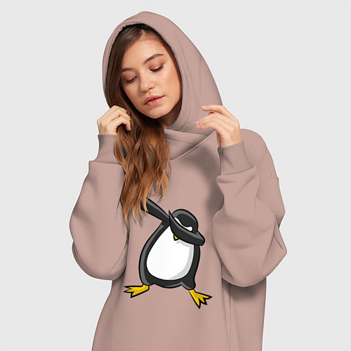 Женская толстовка-платье DAB Pinguin / Пыльно-розовый – фото 3