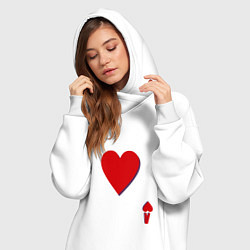 Женское худи-платье Червовый туз, цвет: белый — фото 2