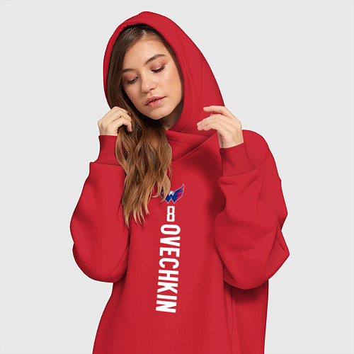 Женская толстовка-платье Washington Capitals: Alexander Ovechkin / Красный – фото 3