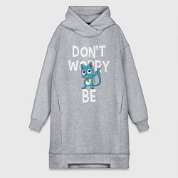 Женское худи-платье Dont Worry be Fairy Tail, цвет: меланж
