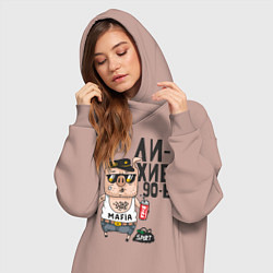 Женское худи-платье Лихие 90-е, цвет: пыльно-розовый — фото 2