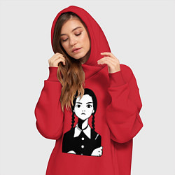 Женское худи-платье Wednesday Addams, цвет: красный — фото 2